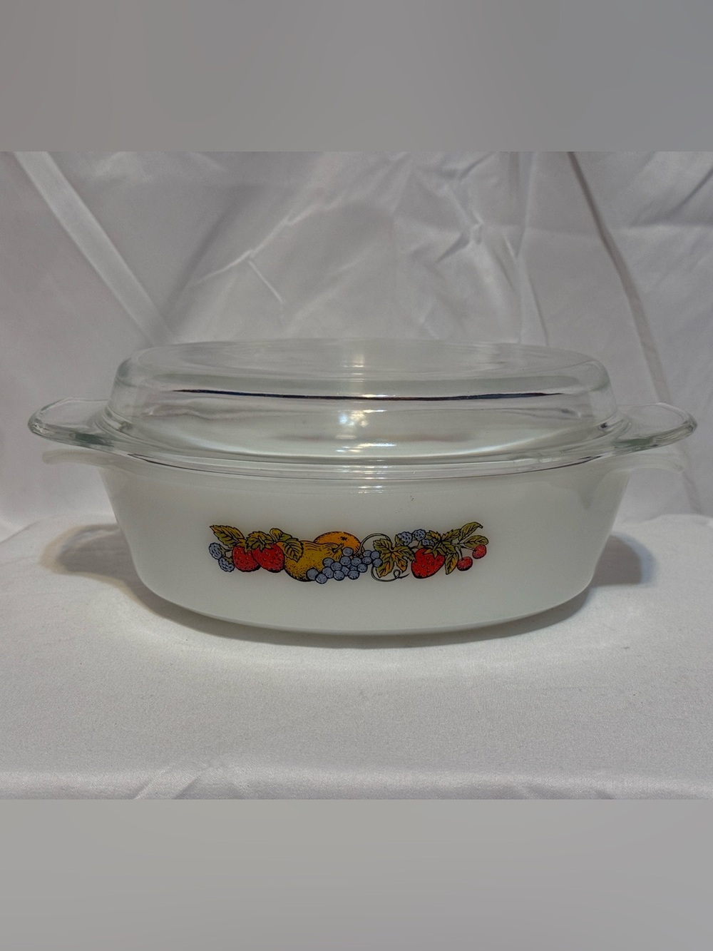 Fire King Natures Bounty Casserole Dish.